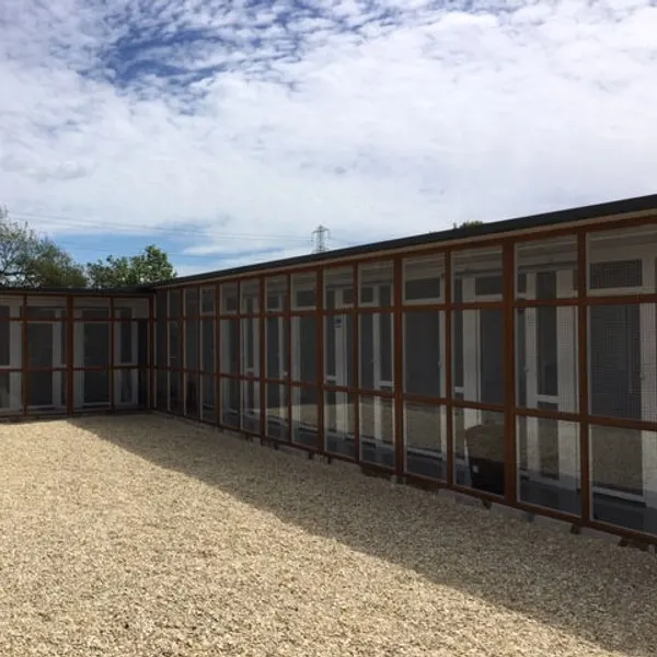 The cattery and its garden run