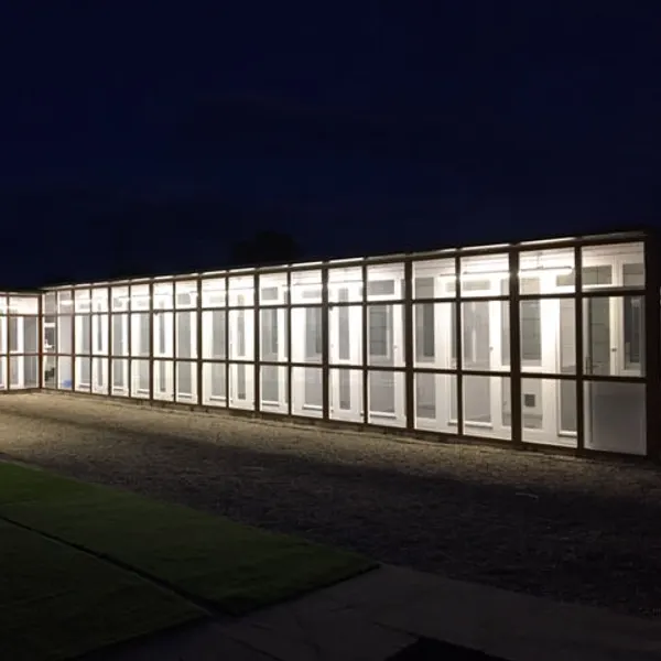 The cattery at dusk